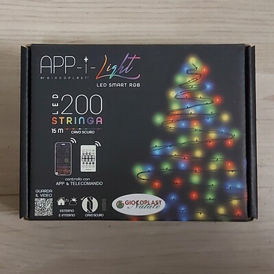 Catena 200 luci albero di Natale colorate LED RGB telecomando e APP 15 metri GIOCOPLAST 141.24391 NA