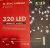 Dettaglio Catena 320 luci led Natale bianco freddo cavo verde