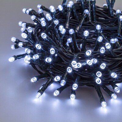 Catena 320 luci led Natale bianco freddo cavo verde 19,5 metri 31968 NATALE LUCI E COLORI
