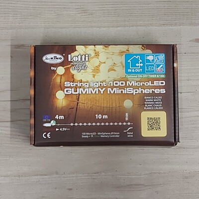 Catena luci led particolari da esterno 100 minisfere bianco caldo giochi luce 10 metri NATALE LUCI E