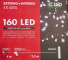 Dettaglio di Catena natalizia luminosa 160 led bianco freddo 11,5 metri
