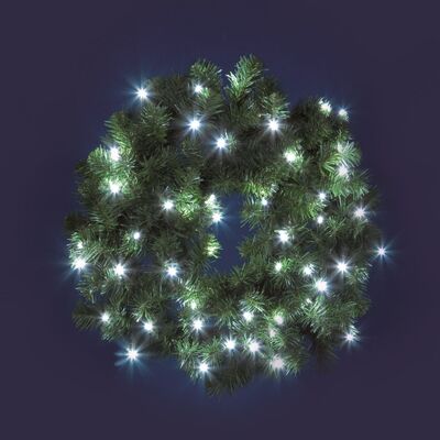Fuoriporta ghirlanda di Natale grande verde e rigogliosa con 50 led 26988 NATALE LUCI E COLORI