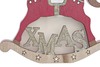 Immagine aggiuntiva di Cavallino a dondolo rosso natalizio decoro in legno con LED 20x17  42575