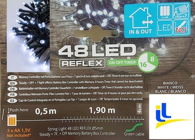 Luci natalizie a batteria 48 led bianco freddo 32361 NATALE LUCI E COLORI
