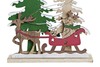 Particolare di Piccolo soprammobile natalizio renna con slitta e alberi LED 14x18cm  42577