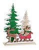 Piccolo soprammobile natalizio renna con slitta e alberi LED 14x18cm  42577