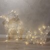 Immagine aggiuntiva di Renna 3D con slitta piccola 80 LED bainco caldo alta 40cm in acrilico traspar