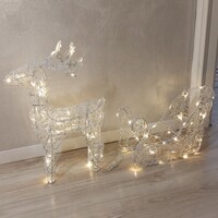 Renna luminosa 80 LED con slitta interno esterno alta 50cm COLORI E LUCI