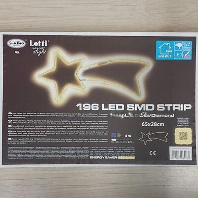 Stella Cometa Luce Calda con 196 LED 65x28 cm FlashLED Slow Diamond Interno/Esterno NATALE LUCI E CO