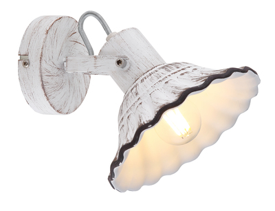 Faretto a parete rustico direzionabile 1 luce ceramica effetto anticato 39342 LUCI MODERNE