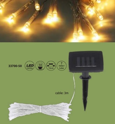 Catena 50 led bianco caldo 10 metri con pannello solare  42479