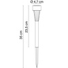 Particolare di Lampada solare da esterno in acciaio inox con picchetto impermeabile IP44 alta 35 cm 