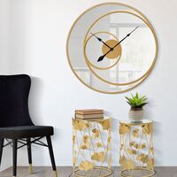 Orologio a specchio molto grande 90cm design cerchi metallo gold  40635