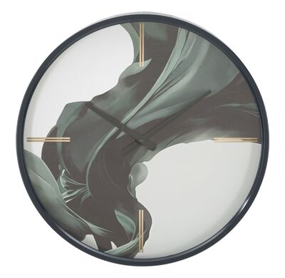 Orologio da muro astratto moderno green con vetro 50cm  40610