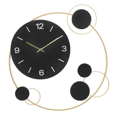 Orologio a muro nero e oro pianeti 60x57cm  40617