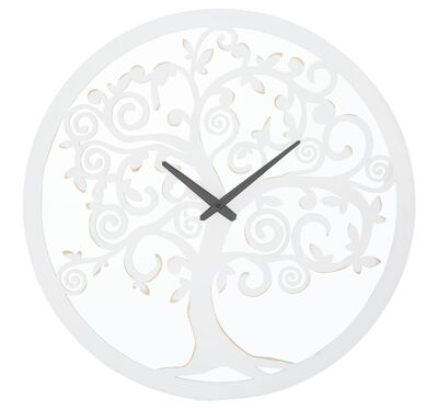 Orologio a parete bianco albero della vita a specchio 55cm  40538