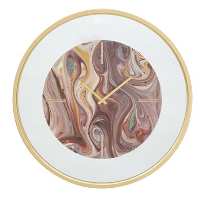 Orologio da muro con stampa astratta e fascia a specchio 60cm  40608