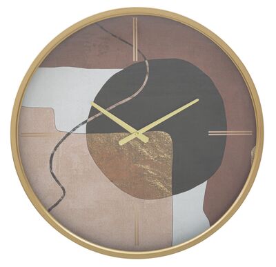 Orologio particolare a quadro astratto con tonalit&agrave; tortora e cioccolato 60cm  40543