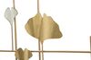 Ulteriore dettaglio di Orologio composizione metallo da parete in metallo griglia con foglie ginkgo 