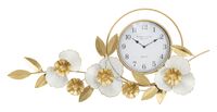 Orologio da muro a quadro in metallo raffinato design fiori dorati 92,5x45,5 40604 COLORI E LUCI