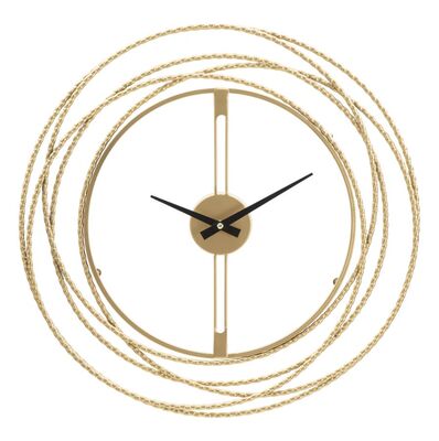 Orologio da parete in metallo decoro strisce design intreccio cerchi dorati 50cm 40598 COLORI E LUCI