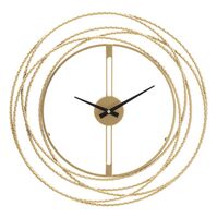 Orologio da parete in metallo decoro strisce design intreccio cerchi dorati 50cm 40598 COLORI E LUCI