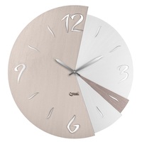Orologio design moderno spicchi toni tortora chiaro e scuro e bianco 50cm 11524 LOWELL