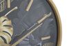Particolare di Orologio da muro rotondo scuro con palme dorate 40cm  40599