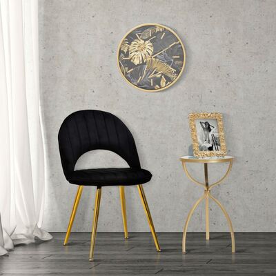 Orologio da muro rotondo scuro con palme dorate 40cm  40599