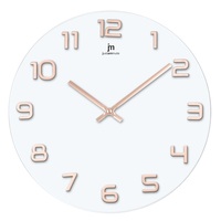 Orologio parete numeri rame rose gold bianco in vetro design semplice 38cm 14897BR LOWELL