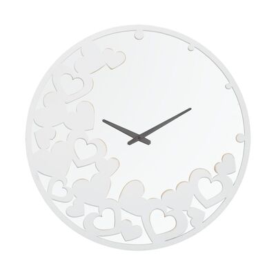 Orologio parete design cuori bianco specchio 55cm  40534
