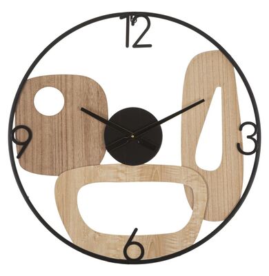 Orologio parete design moderno motivi astratti legno e metallo 60cm  42221