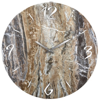 Orologio parete effetto marmo toni marrone grigi neri 50cm 11458 LOWELL