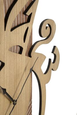 Orologio parete moderno grande design decorativo legno numeri sparsi alto 93cm COLORI E LUCI