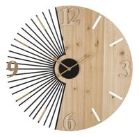 Orologio da muro design raggi metallo e legno 60cm  42220