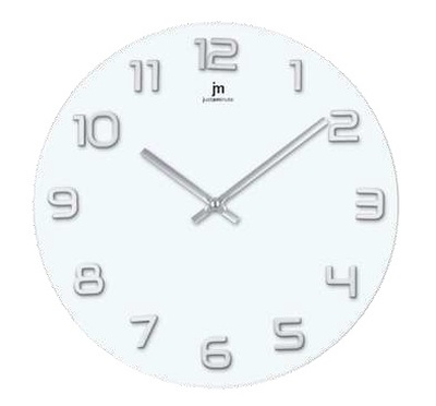Orologio parete in vetro bianco numeri cromati 38cm 14897BS LOWELL