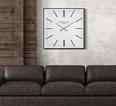 Orologio da parete quadrato da 60cm bordo nero  40619