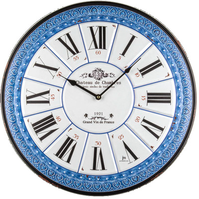 Orologio particolari vintage bordo blu 55cm da parete 21515 LOWELL