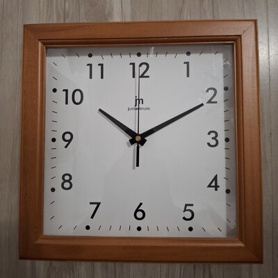 Orologio 30x30 quadrato parete cornice legno classico ciliegio 21038C LOWELL