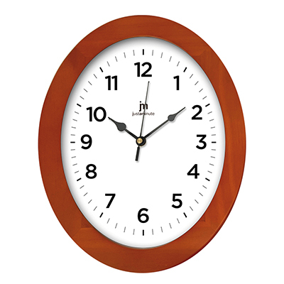Orologio classico ovale 26cm alto 33cm con cornice legno color ciliegio 21037C LOWELL