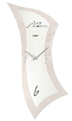 Orologio moderno parete sagomato tortora 35x80cm 11485 LOWELL