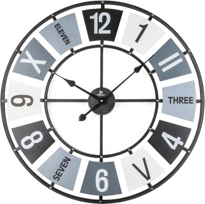 Orologio parete in metallo design moderno 60cm scheletrato 21526 LOWELL