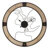 Immagine aggiuntiva di Orologio da parete 60cm con bordo legno e bacio in metallo nero  40631