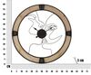 Orologio da parete 60cm con bordo legno e bacio in metallo nero  40631 - foto 5