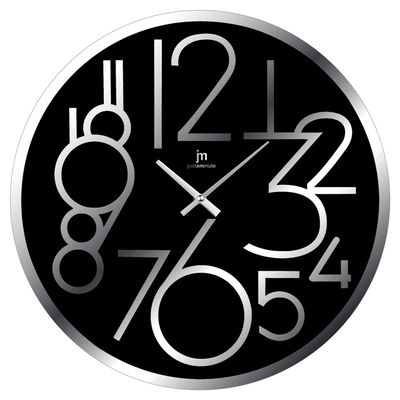 Orologio moderno nero da parete 47,5cm numeri sparsi 14894N LOWELL