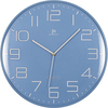Orologio da parete moderno silenzioso 36cm blu azzurro con numeri grandi e vetro frontale  43786