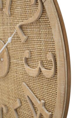 Orologio da muro 60cm design rattan interno trama grezza  40624