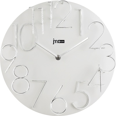 Orologio da parete bianco diametro 32cm numeri cromati applicati 14536B LOWELL