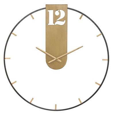 Orologio parete in metallo design semplice 60cm fascia gold  40634