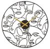 Immagine aggiuntiva di Orologio da parete visi design stilizzati in metallo nero 50cm  40627
